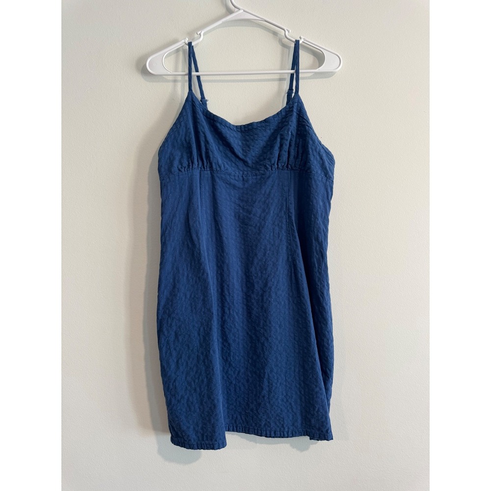 Wild Fable Textured Mini Dress Womens Large Blue Cutout Back Smocked Cottagecore